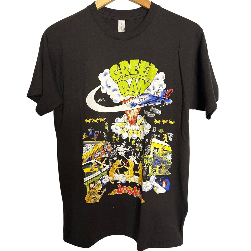 GREEN DAY Size M NWOT Dookie Album Cover Graphic T-Shirt Black Punk Rock Band